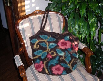 Brown Coral and Turquoise Tapestry Bag by Never Felt Better