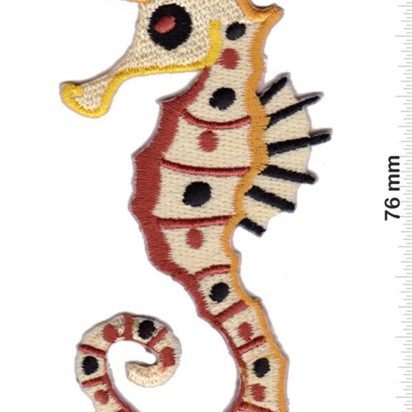 Seepferdchen Seahorse Brown Embroidered Patch Badge Applique Iron on