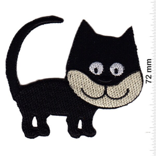 Kids Schwarze Katze Black Cat Smile Embroidered Patch Badge Applique Iron on