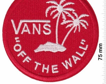Vans Off The Wall Round Red Hq Embroidered Patch Badge Applique Iron on
