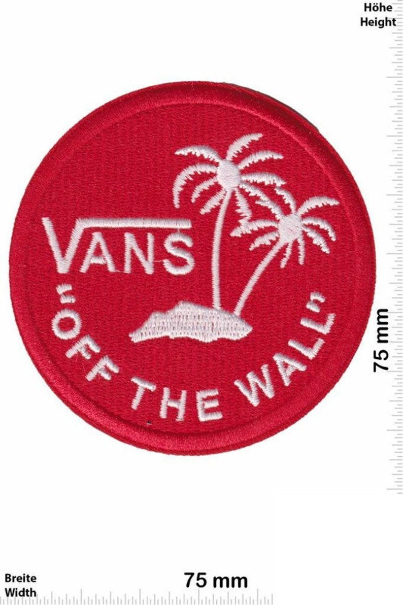 Insigne Vans Off The Wall, écusson brodé Hq rouge rond, appliques thermocollantes image 1