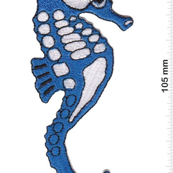 Seepferdchen Seahorse Blue Embroidered Patch Badge Applique Iron on