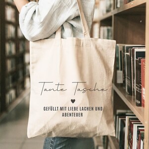Katoenen tas Tante tas | Boodschappentas | Katoenen tas kleur naturel | Cadeau voor tante | beste vriend | Zomerse tote bag
