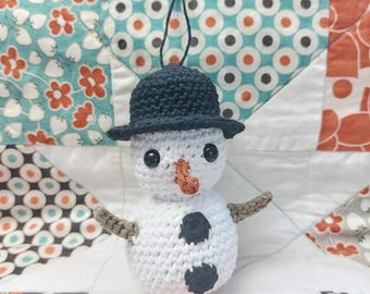 Snowman Christmas Ornament Crochet Pattern - Amigurumi Pdf Download