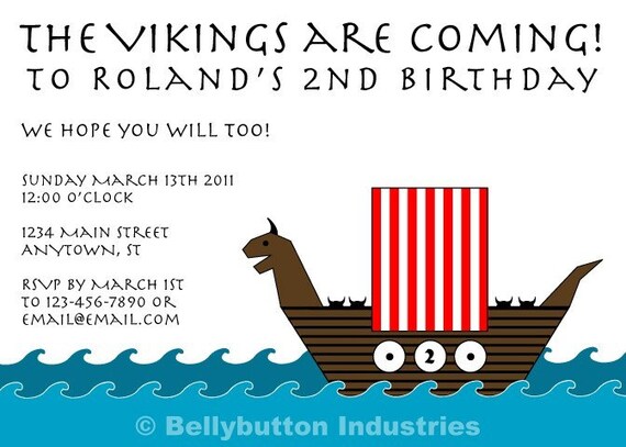 Items similar to Viking Birthday Party Digital Invitation - Print It ...