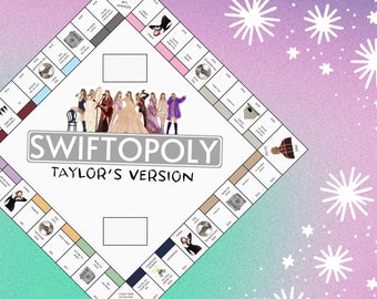 SWIFTOPOLY - Jeu de société imprimable Taylor Swift « Swifttie » Monopoly en téléchargement numérique, cartes et argent