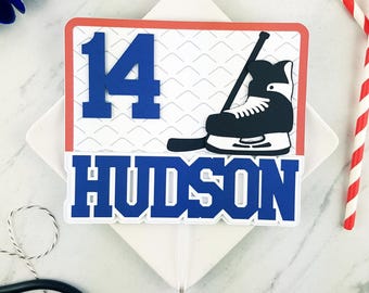 Personalized Hockey Handmade Custom Cardstock Cake Topper Party Decoration