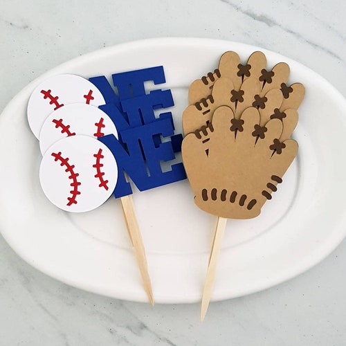 Baseball Birthday Cupcake Toppers First Baseball Birthday Etsy