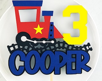 Personalized Train Handmade Custom Cardstock Cake Topper Party Decoration