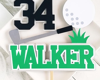 Personalized Golf Birthday Handmade Custom Cardstock Cake Topper Party Decoration