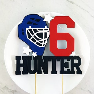 Goalie Mask Birthday Cake Topper | Personalized Hockey Cake Topper | Hockey Party Decorations | Goalie Hockey Cake Pick