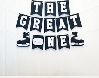 Hockey First Birthday Banner: Party Decor
