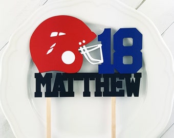 Personalized Football Handmade Custom Cardstock Cake Topper Party Decoration
