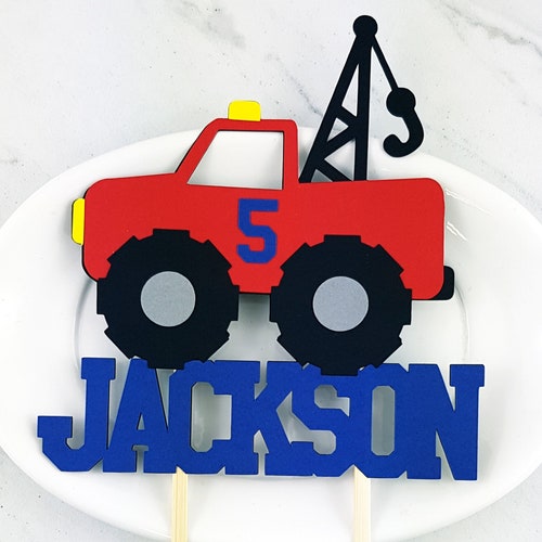Tow Truck Birthday Cake Topper. Truck Party Decor. Truck Cake Etsy