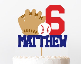 Baseball Birthday Cake Topper. Baseball Cake Topper. Birthday Party Decorations. Baseball Birthday Party. First Birthday.