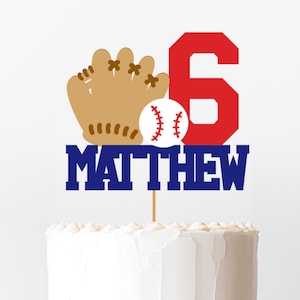 Baseball Birthday Cake Topper. Baseball Cake Topper. Birthday Party Decorations. Baseball Birthday Party. First Birthday.