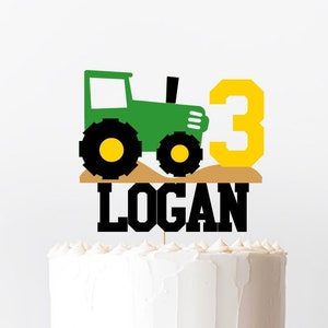 Tractor Birthday Cake Topper. Tractor Party Decor. Farm Party Decor. Barnyard Party Decor.