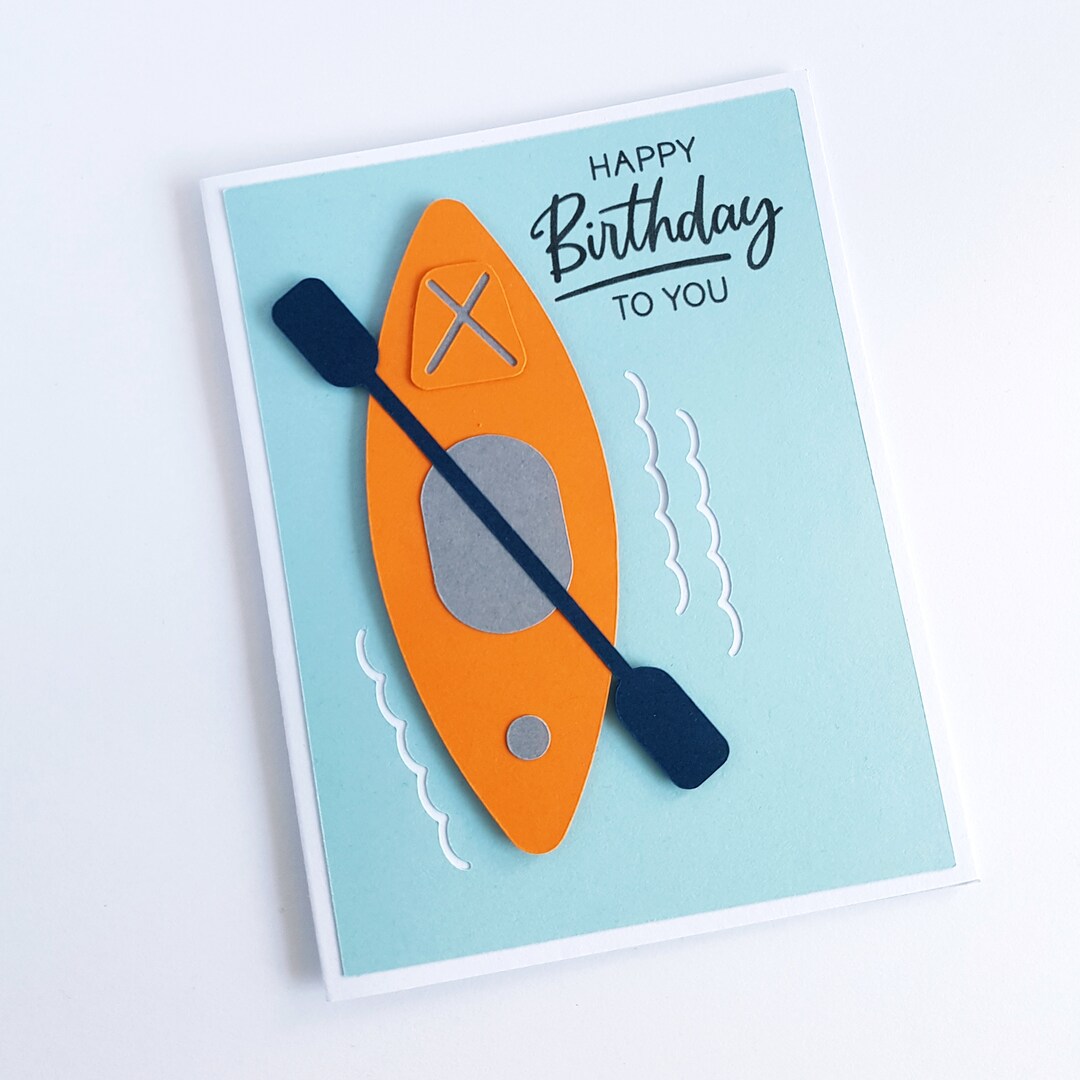 Kayak Birthday Card. Kayaker's Birthday Card. Handmade Etsy