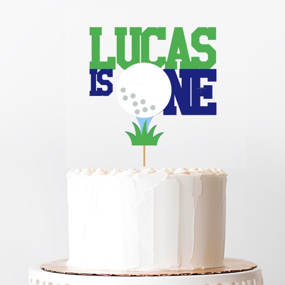 Golf First Birthday Cake Topper. Hole in One Party. Golf Party Cake Topper.  