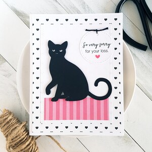 Carte de voeux de sympathie pour chat faite main.  Carte de condoléances pour animal de compagnie.