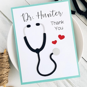 Carte de remerciement personnalisée pour stéthoscope. Carte de remerciement personnalisée pour médecin ou infirmière.