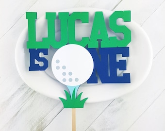 Golf First Birthday Handmade Custom Cardstock Cake Topper Party Decoration