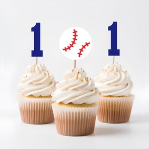 Baseball Themed Cupcake Toppers. Baseball and Age Cupcake Toppers. Baseball Party Decorations. Choice of Age.