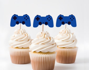 Gamer Cupcake Toppers. Game Controller Cupcake Toppers. Videogame Cupcake Toppers. Videogame Party Decorations.