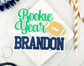 Football First Birthday Handmade Custom Cardstock Cake Topper, Party Decoration.