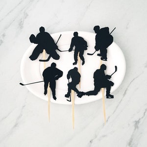 Hockey Player Cupcake Picks, Hockey Party, Skating Party, Hockey Party Decor
