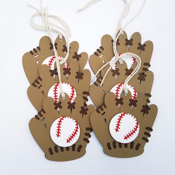 Items similar to Baseball Glove Tags, Baseball Tags, Baseball Party, Baseball Birthday Tags