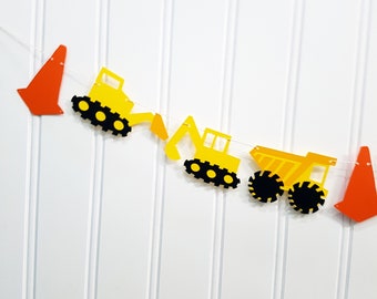 Construction Party Garland. Construction Trucks Banner. Construction Birthday Party Décor. Boy's Birthday Party Decorations.