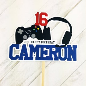 Gamer Cake Topper. Game Controller Cake Topper. Videogame Cake Topper. Videogame Party Decorations.