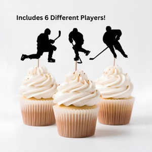 Hockey Player Cupcake Picks, Hockey Party, Skating Party, Hockey Party Decor