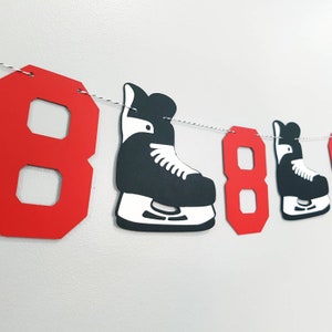 Hockey Birthday Handmade Custom Cardstock Garland Party Decoration