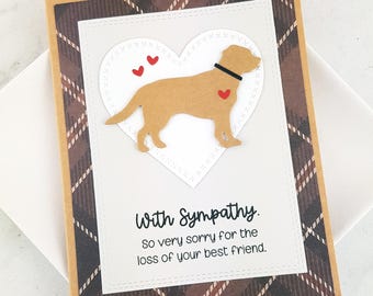 Handmade Dog Sympathy Pet Bereavement Greeting Card.