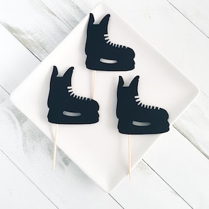 Hockey Skate Cupcake Toppers. Hockey Party Decorations.