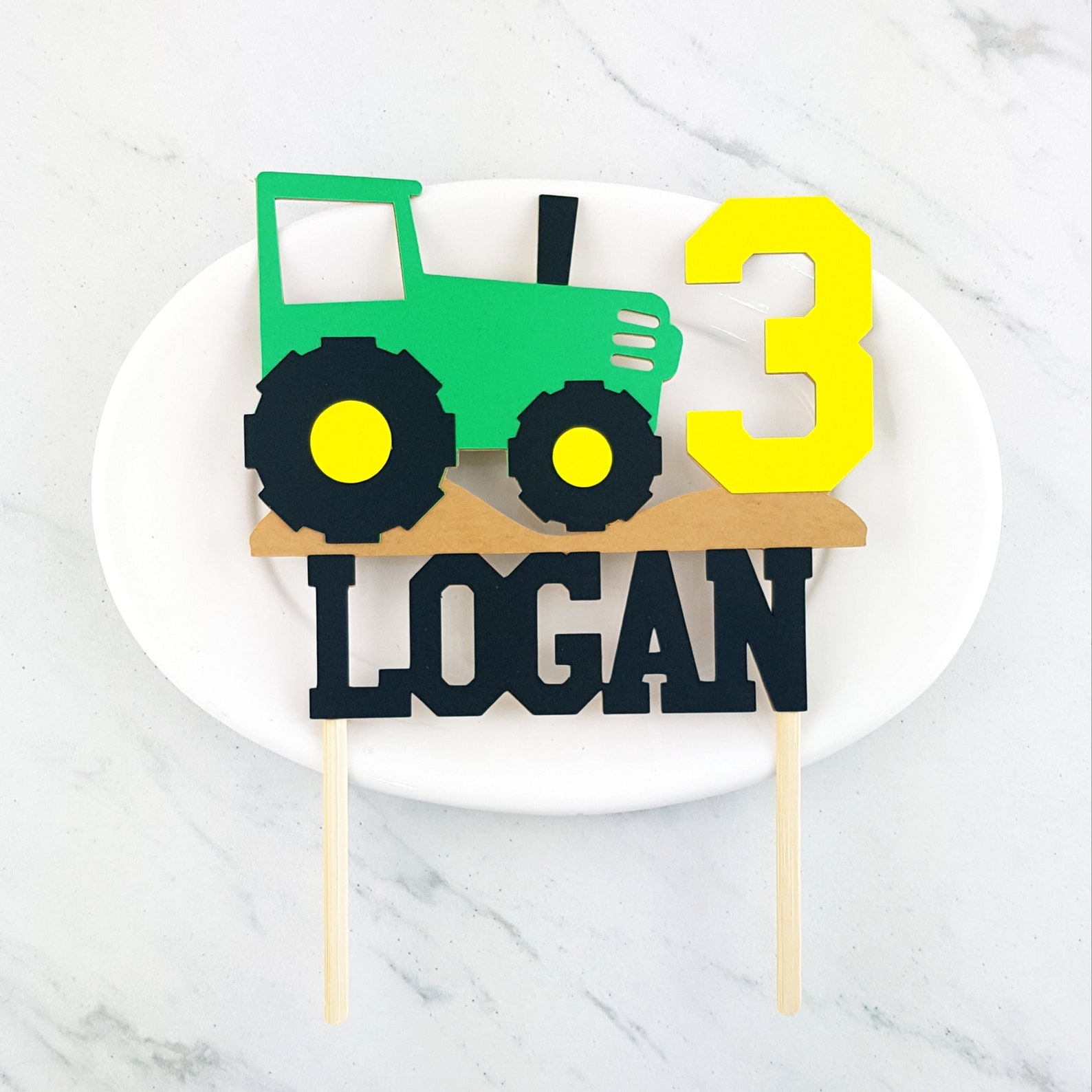 Tractor Birthday Cake Topper. Tractor Party Decor. Farm Party Etsy