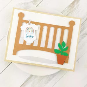 Carte de voeux neutre faite main pour bébé. Félicitations pour bébé ou grossesse ou carte de baby shower.