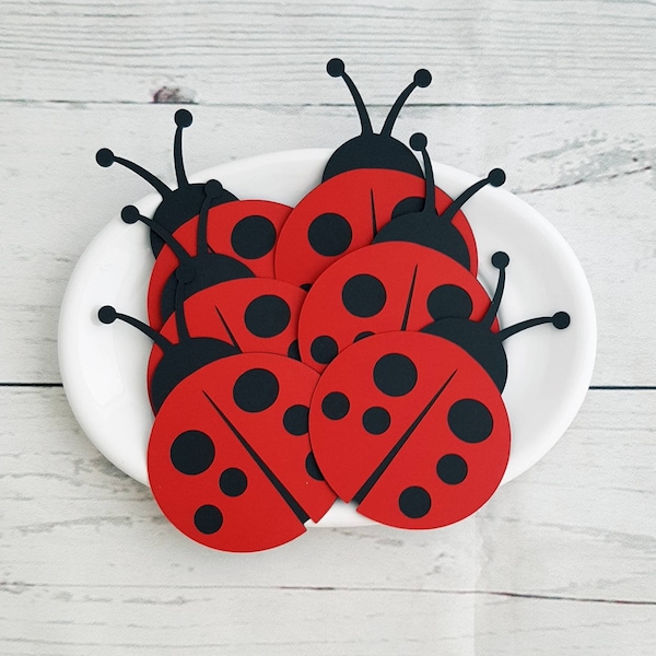 Ladybug Die Cuts. Ladybug Party Decorations. First Birthday Party Decor. Picnic and BBQ Decor. Fully Assembled. Choice of Colour.