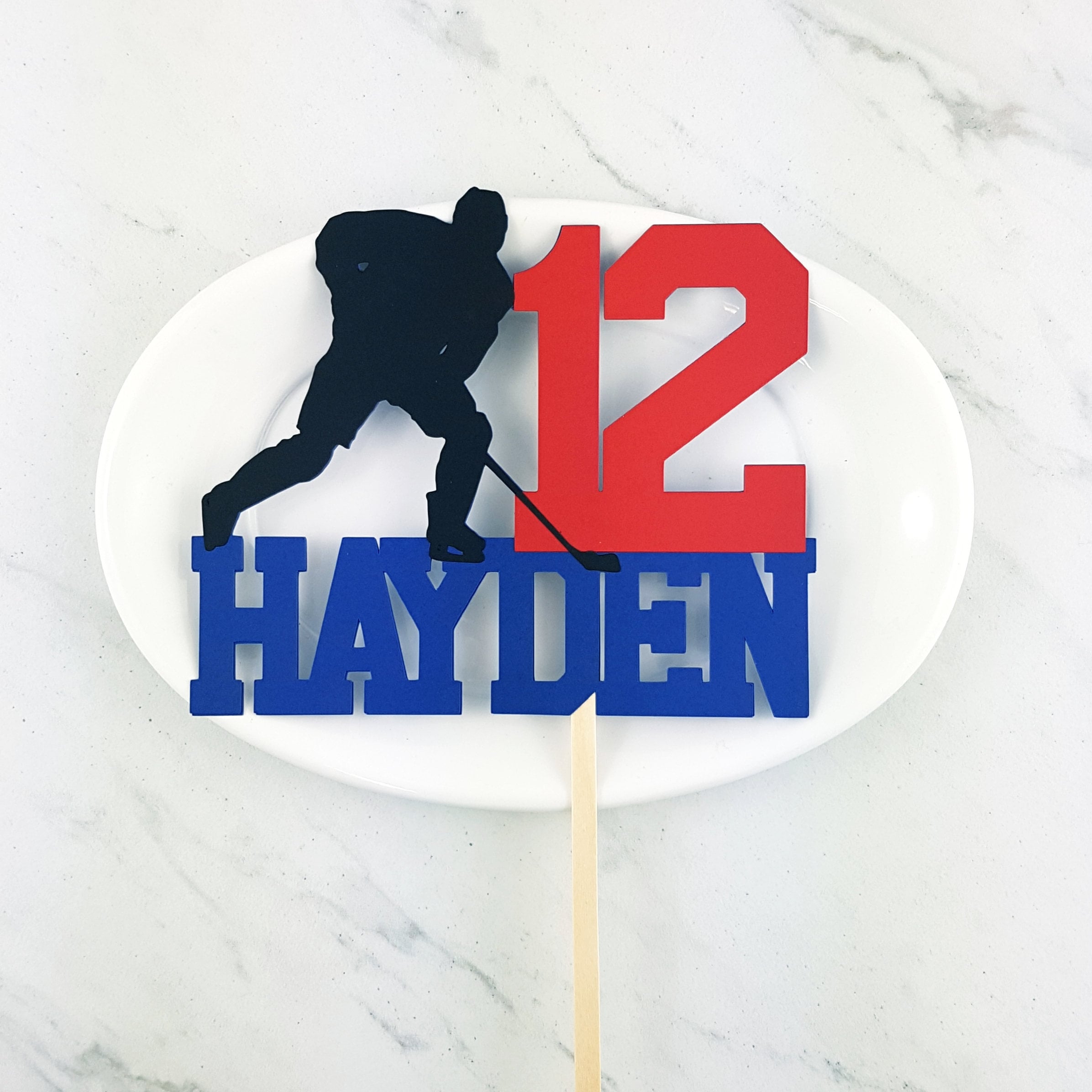 Personalized Hockey Player Birthday Cake Topper. Hockey Cake Etsy Canada
