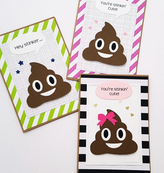 Poop Emoji Birthday Cards Fun and Cute Birthday Cards | Etsy