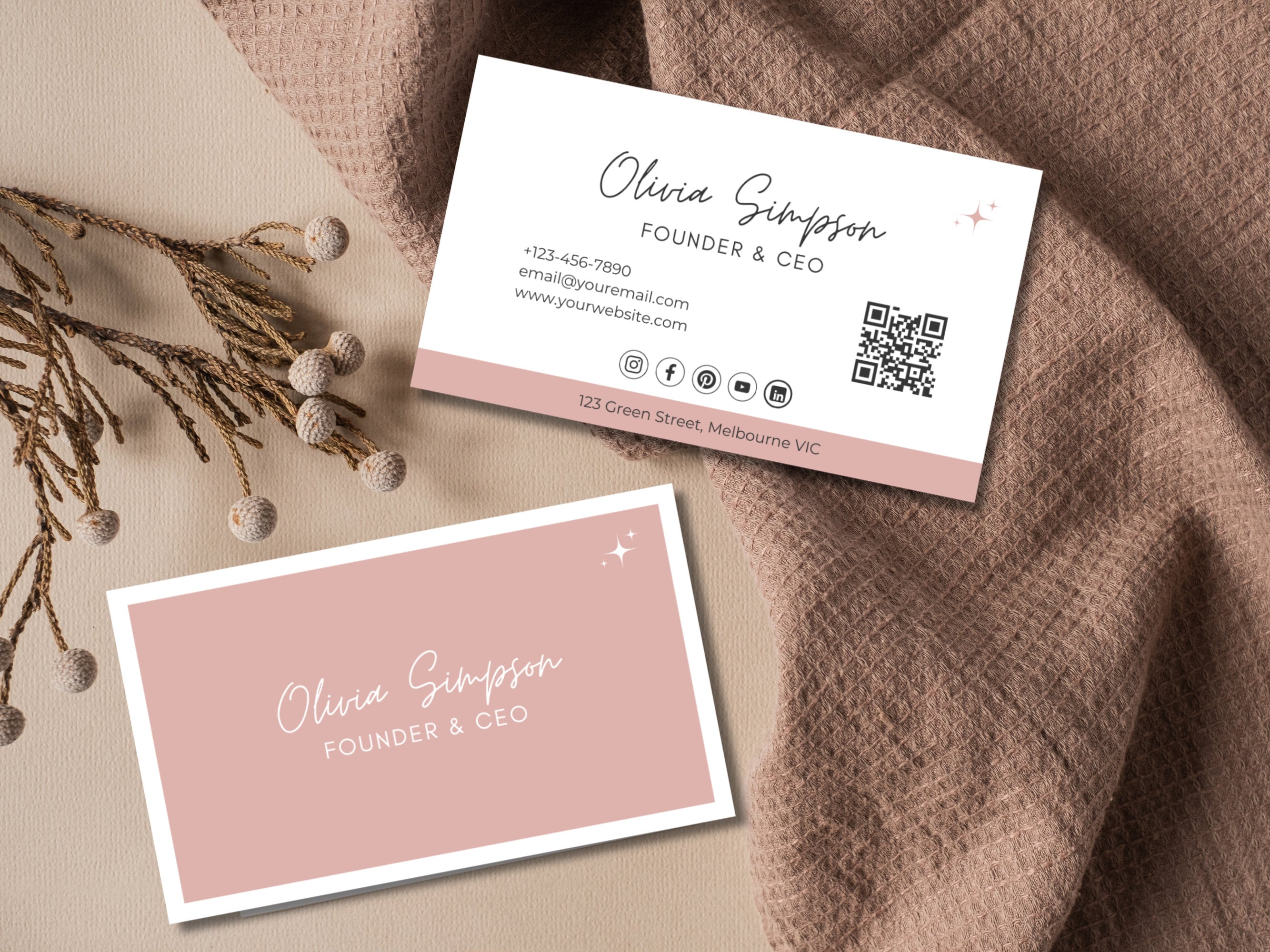 Editable Business Card Template DIY Printable Business Card, Editable ...
