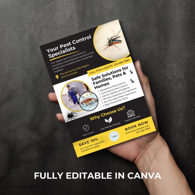 Pest Control Business Flyer Template Designs, Pest Controller DIY ...