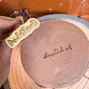 Custom Pottery Stamps - Personalized Metal/Polymer Clay Stamps with Names Signatures Ideal Gifts for Potters and Ceramic Artists