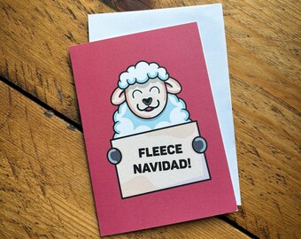 Cartão de Natal com ilustração de ovelha
