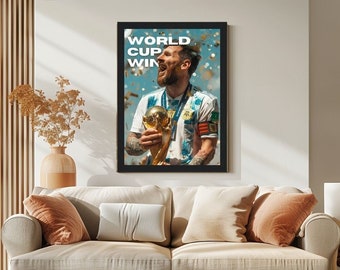 Lionel Messi Argentinië WK voetbal ingelijste poster