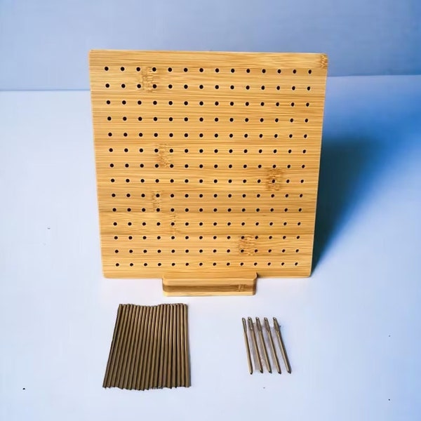 Planche au crochet grand-mère carrée-planche en bambou bloquant le support-cadeau pour tricoter au crochet-bloc crochet outils-outils d'artisanat-outils de tricot-cadeau bricolage