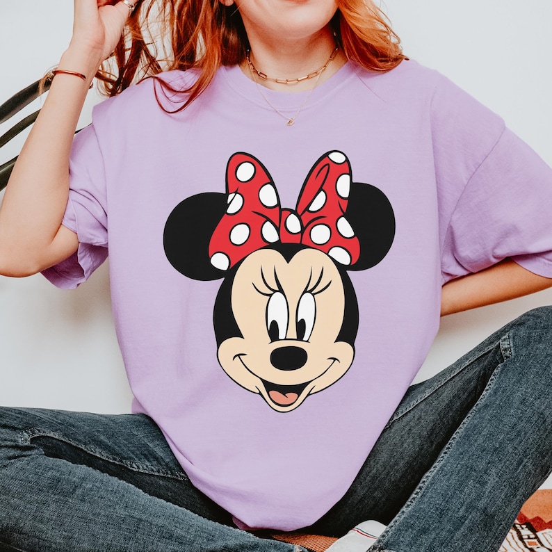 Comfort Colors® Minnie Mouse T Shirt, Disney Minnie Shirt, Minnie Checkered Shirt, Disney Gift Shirts, Disney Shirts Kids, Minnie Shirt Orchid