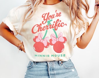 Retro You're Cherrific Minnie Mouse Comfort Color Shirt, Disney Girl Shirt, Magic Kingdom Shirt, Disneyland Family Trip 2026 Shirt
